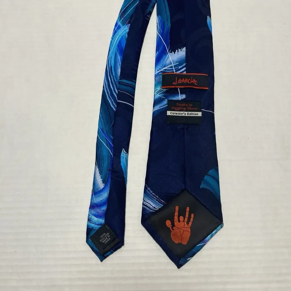 J Garcia Snake in Juggling Show Collectors Edition‎ Blue Neck Tie Abstract Artsy